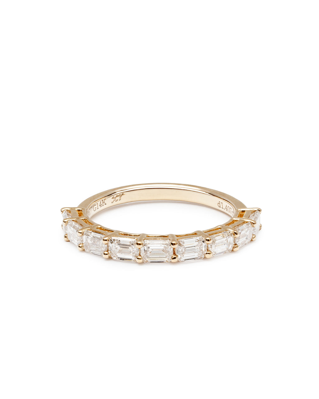 Horizontal Emerald-Cut Lab-Grown Diamond Band – 14K Yellow Gold
