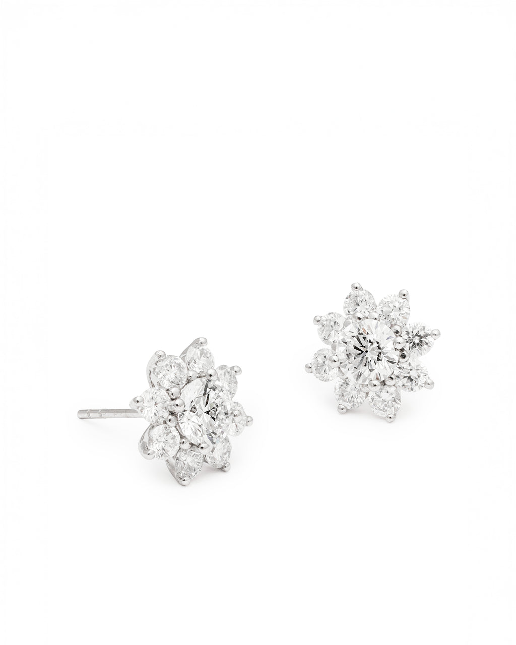 Radiant Bloom Diamond Studs – 2.50ct Lab-Grown Diamond Earrings in 14K Gold