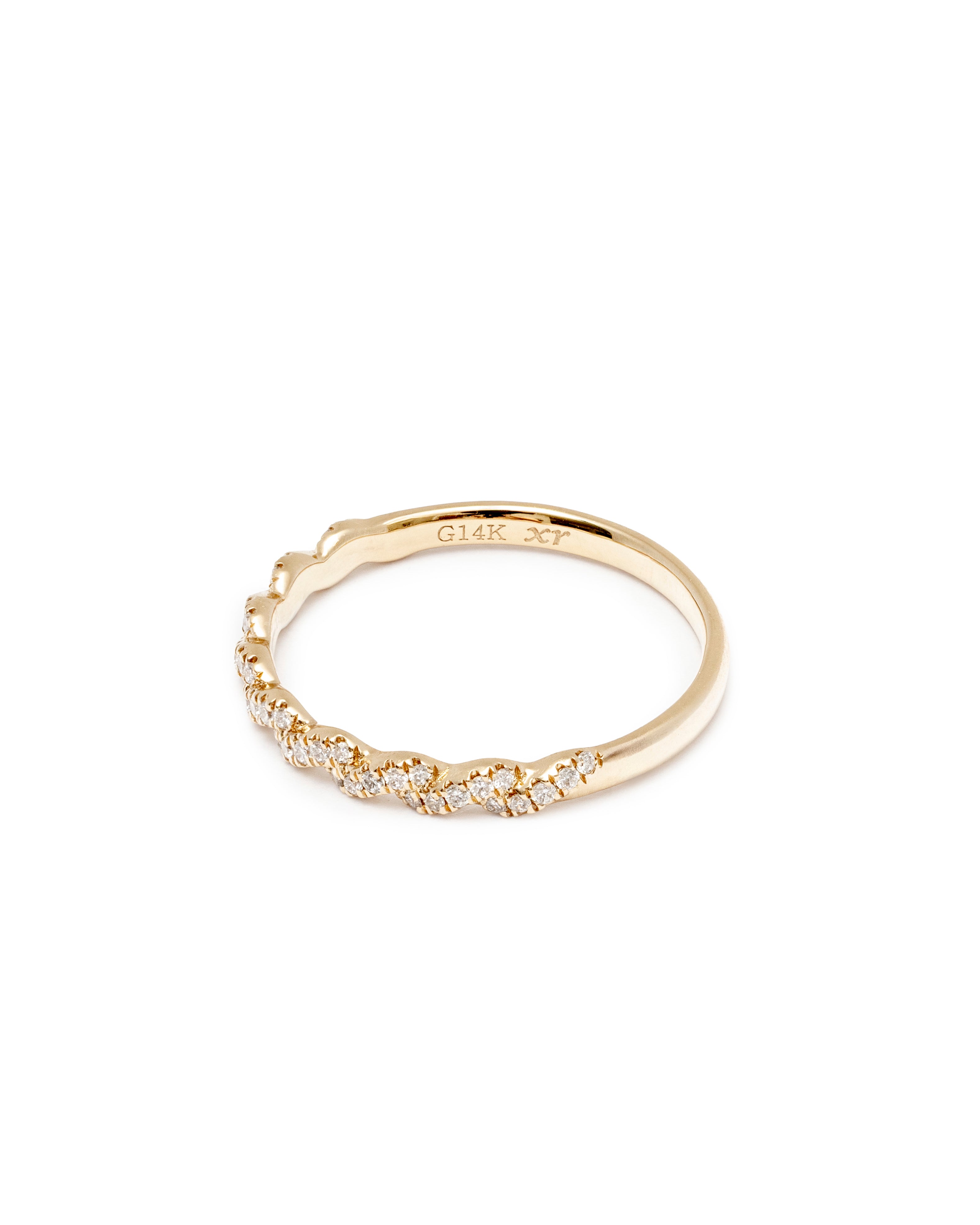 Modern Diamond Chain Ring in 14K Gold