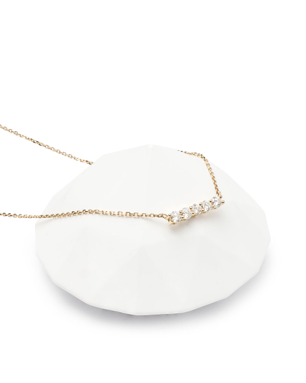 Minimalist Five-Diamond Lab-Grown Necklace – 14K Yellow Gold