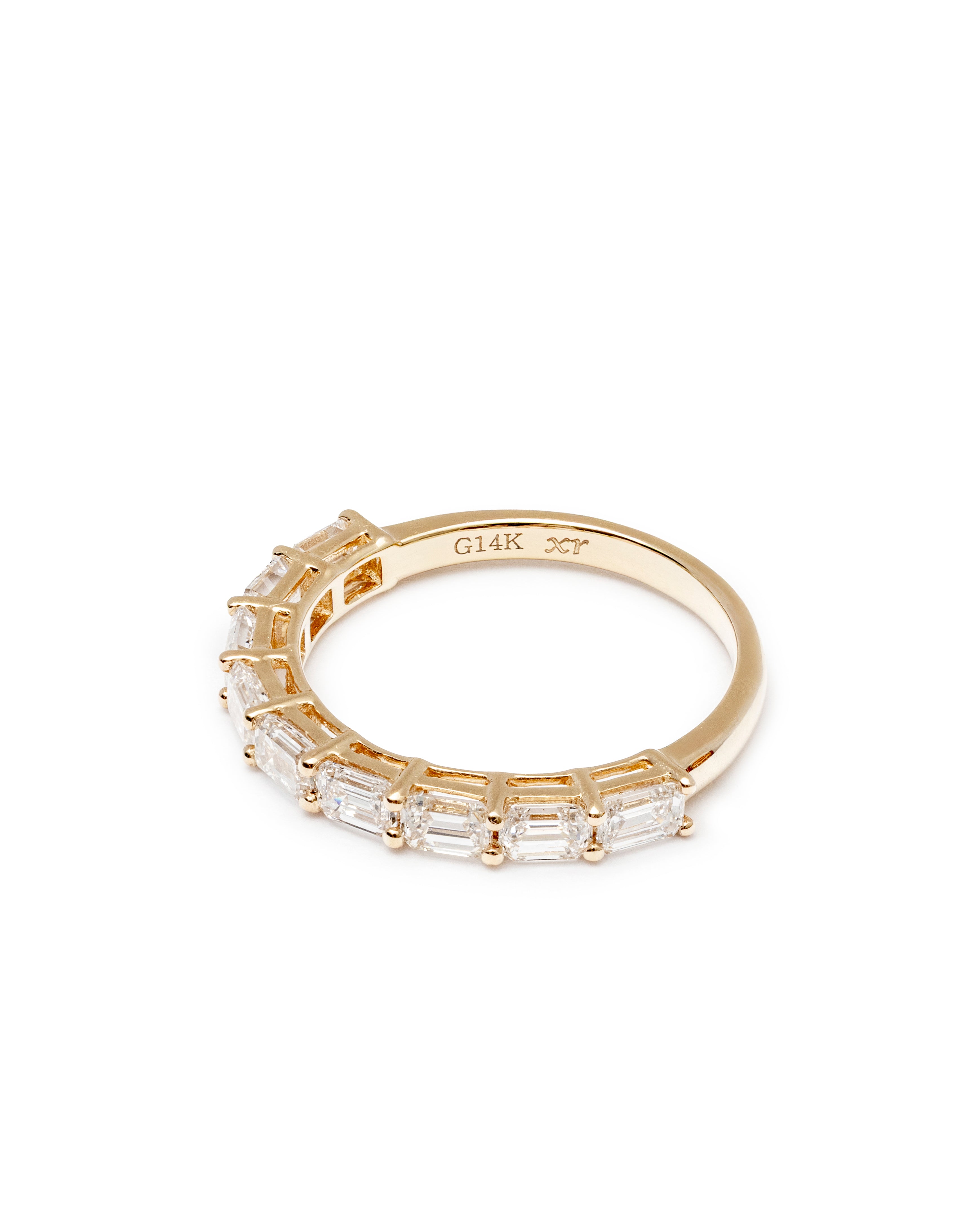 Horizontal Emerald-Cut Lab-Grown Diamond Band – 14K Yellow Gold