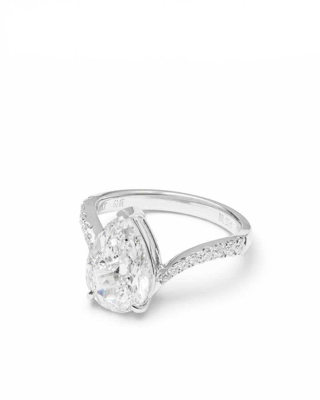 Pear-Cut Solitaire Ring Lab-Grown Diamond in 14K Gold