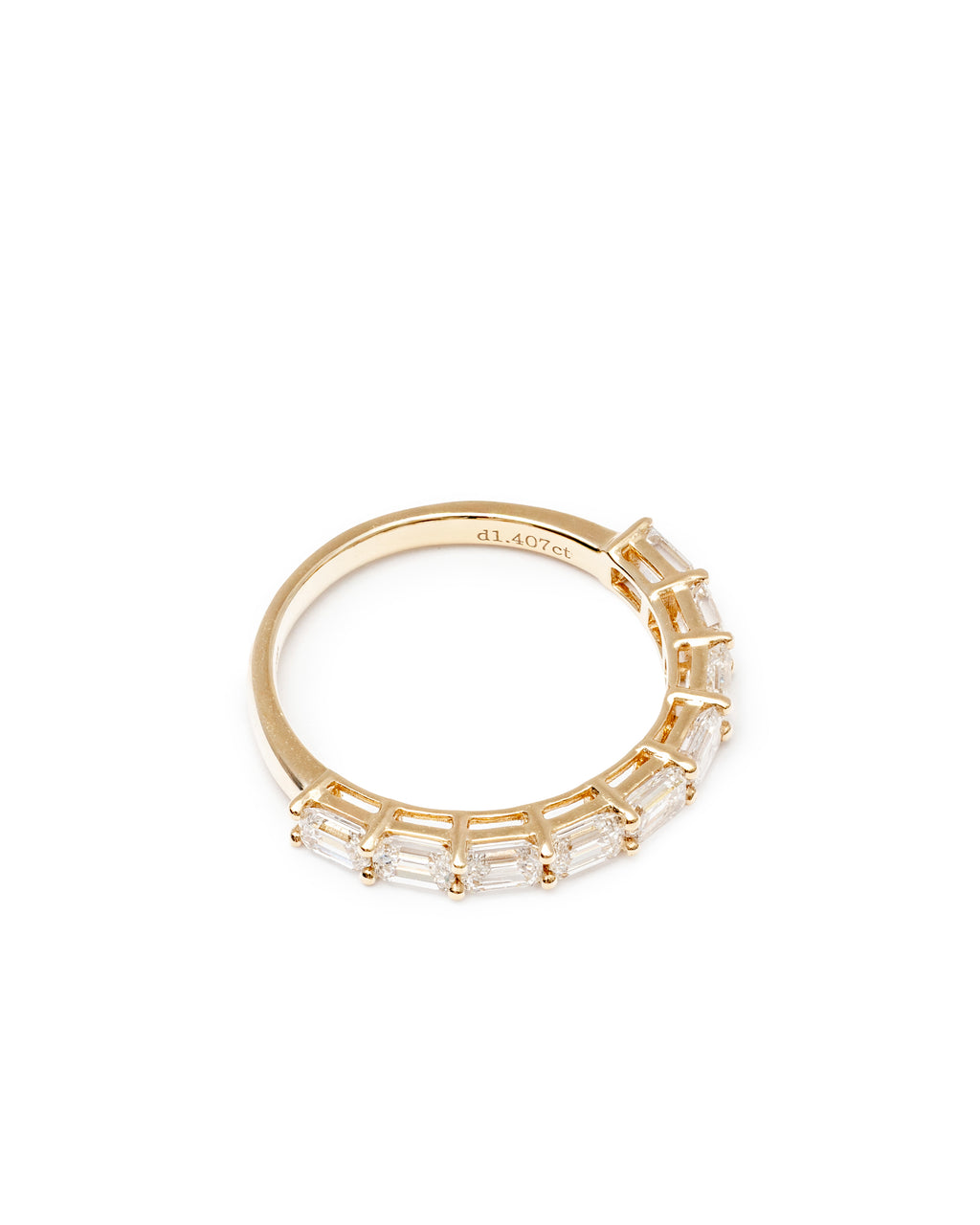 Horizontal Emerald-Cut Lab-Grown Diamond Band – 14K Yellow Gold