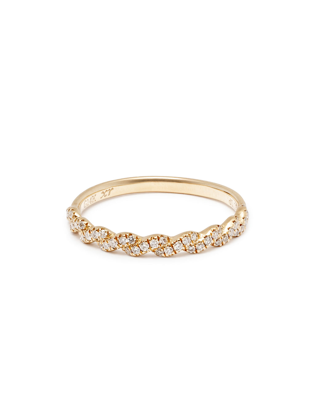 Modern Diamond Chain Ring in 14K Gold