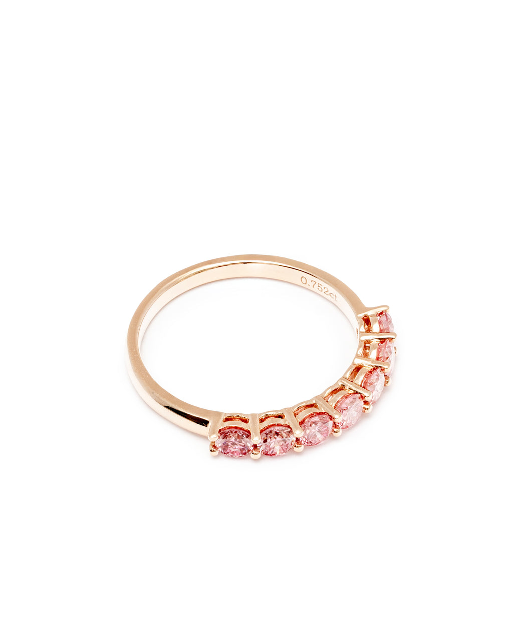 Seven-Stone Pink Lab-Grown Diamond Ring – 14K Rose Gold