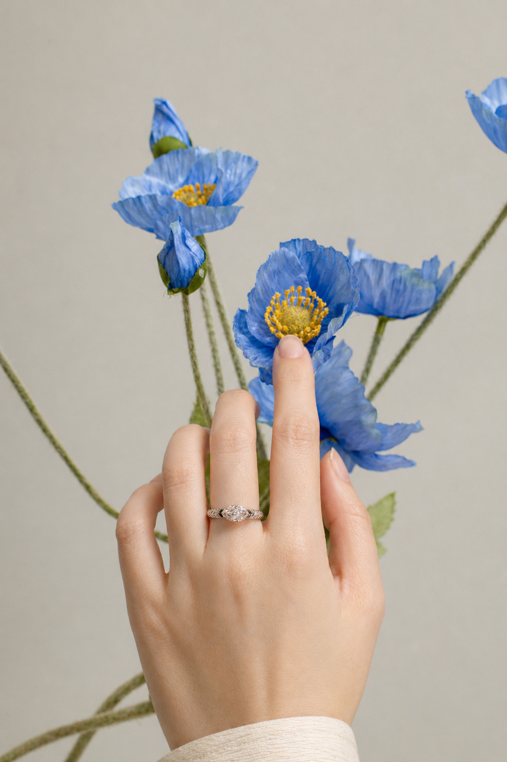 Pink Marquise Diamond Ring in 14K White Gold