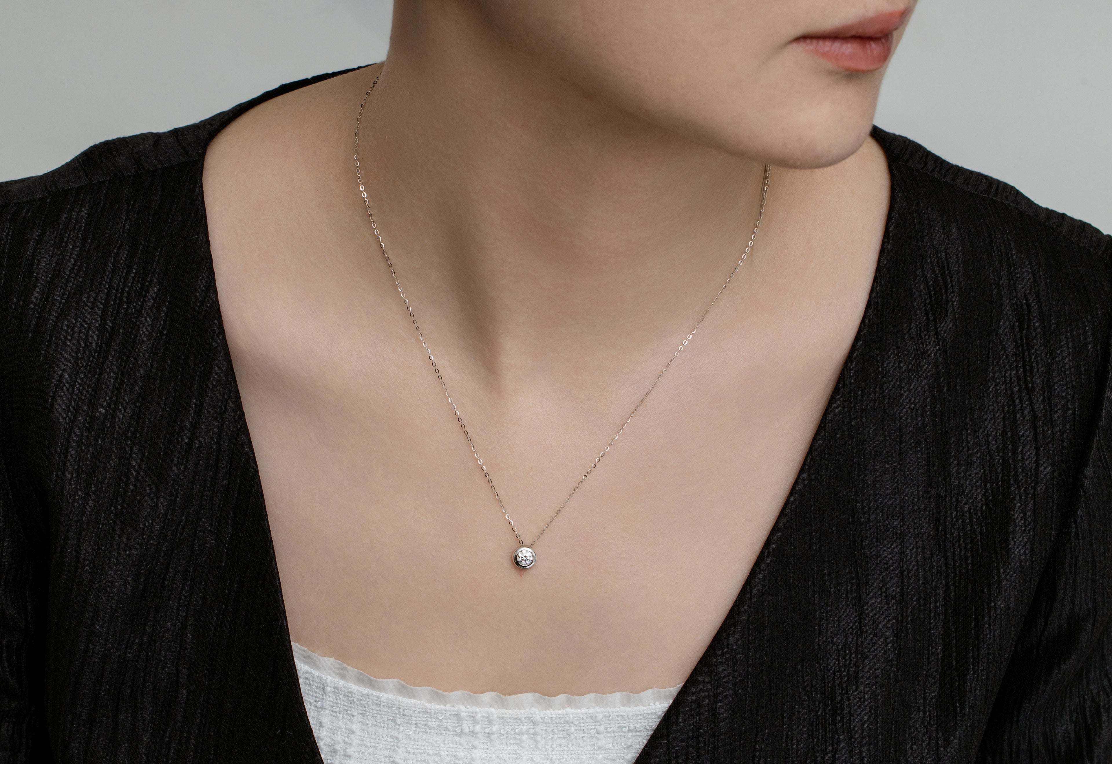 0.30 Carat Lab-Grown Diamond Solitaire Pendant Necklace – 14K Gold