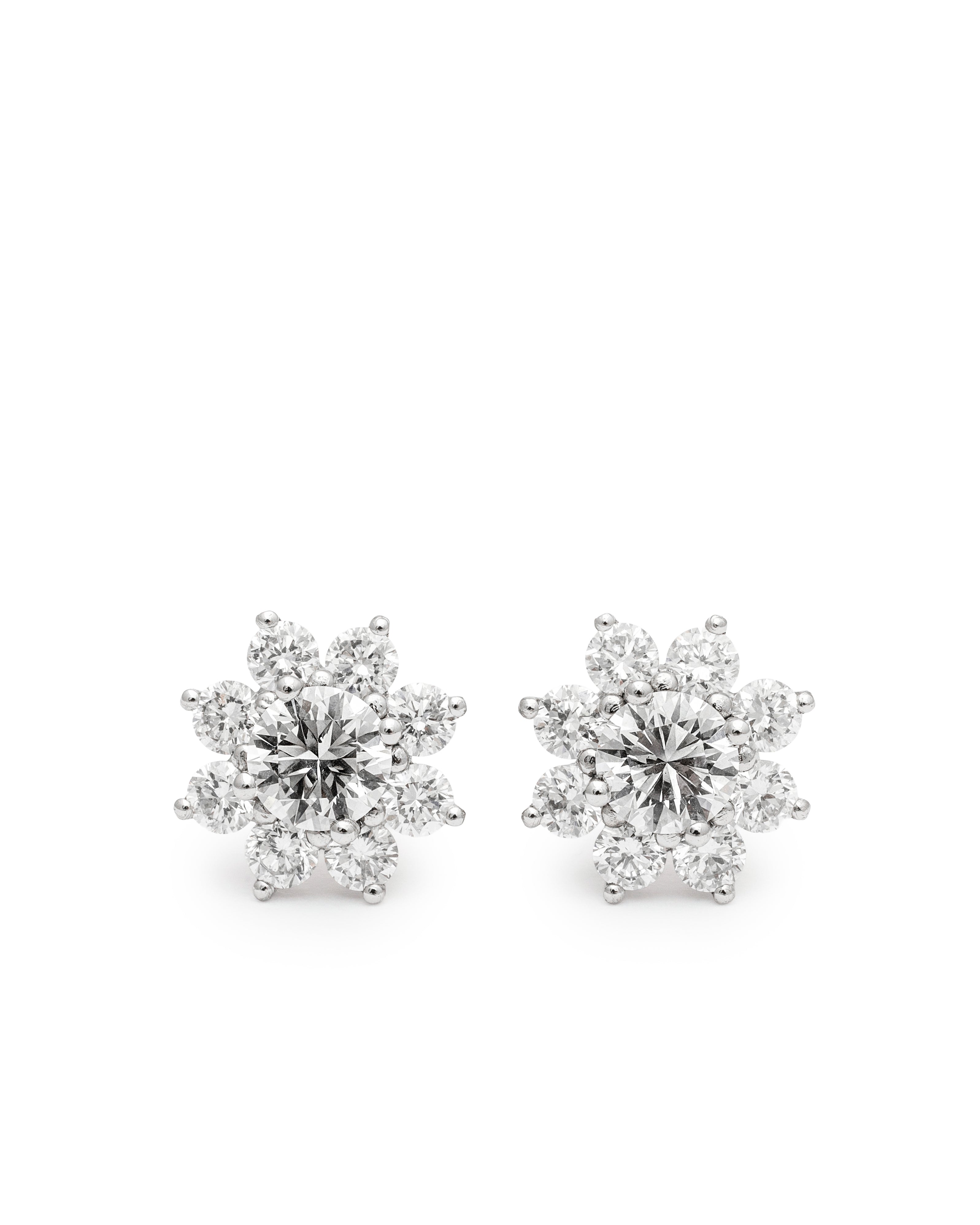 Radiant Bloom Diamond Studs – 2.50ct Lab-Grown Diamond Earrings in 14K Gold