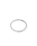 14K White Gold Diamond Heart Curve Band