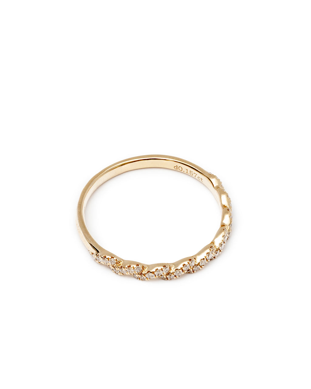 Modern Diamond Chain Ring in 14K Gold