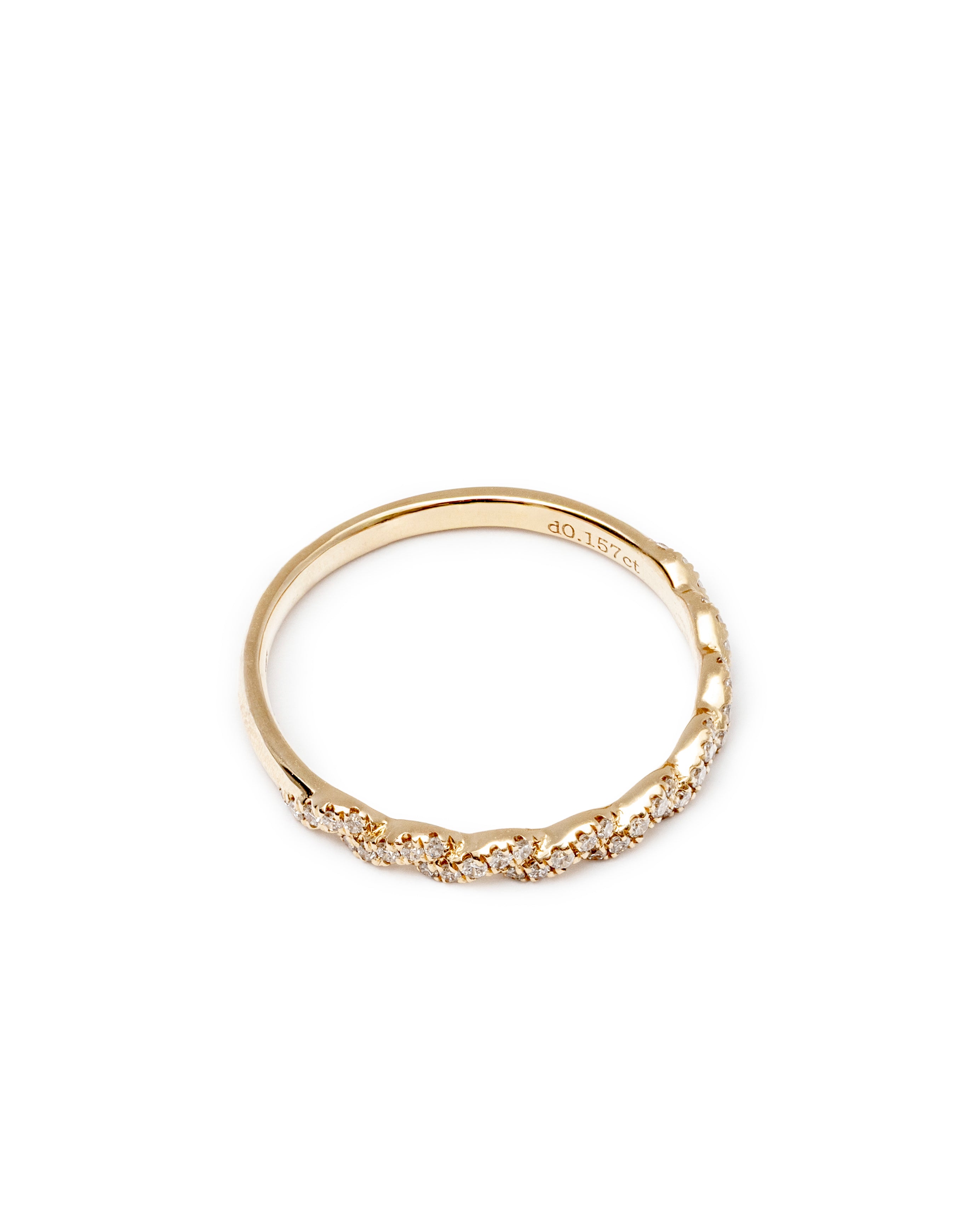Modern Diamond Chain Ring in 14K Gold