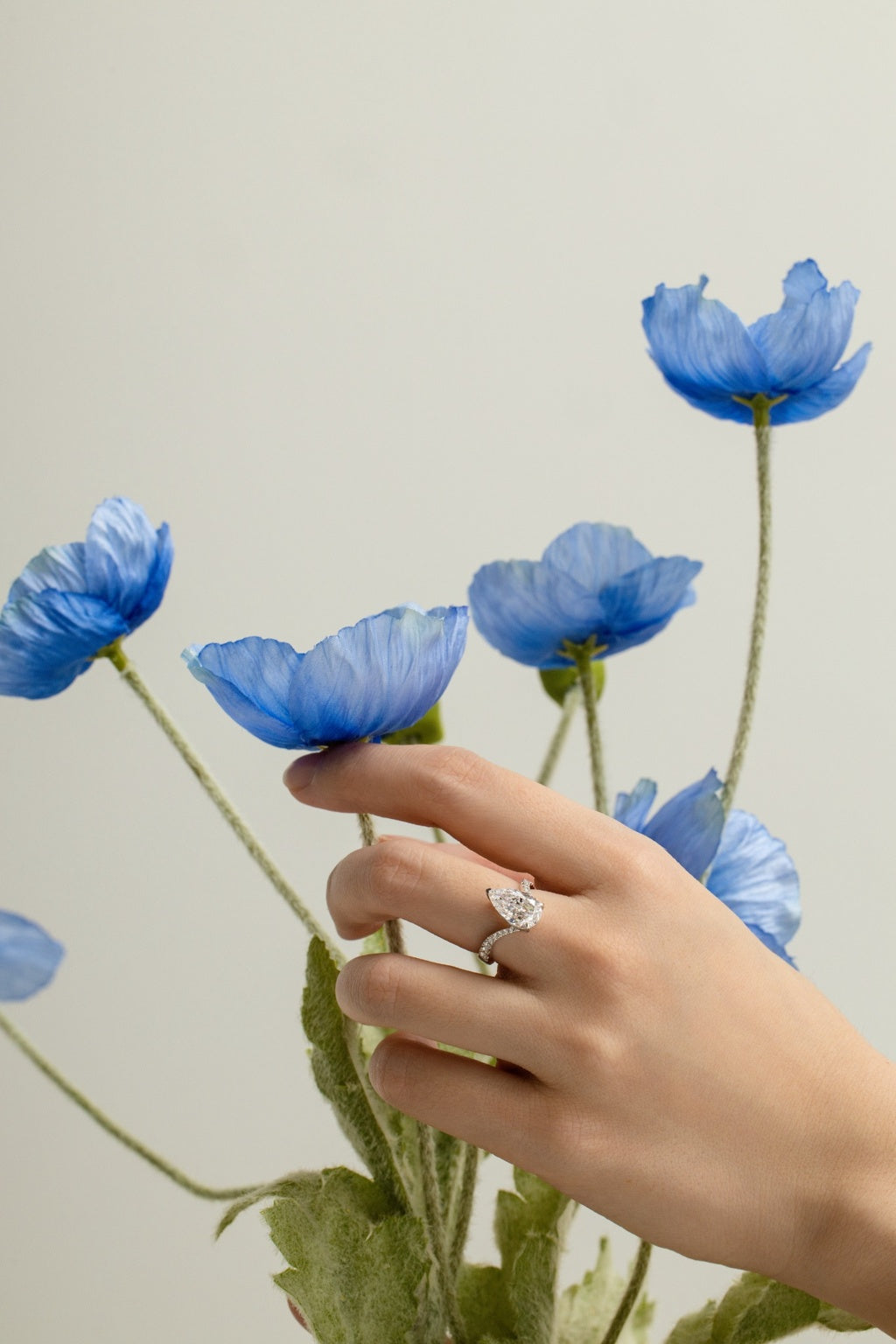 Pear-Cut Solitaire Ring Lab-Grown Diamond in 14K Gold